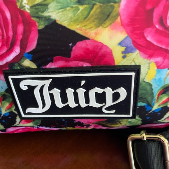 Juicy Couture Black Multi Rose Good Sport Backpack NWT - Picture 11 of 15